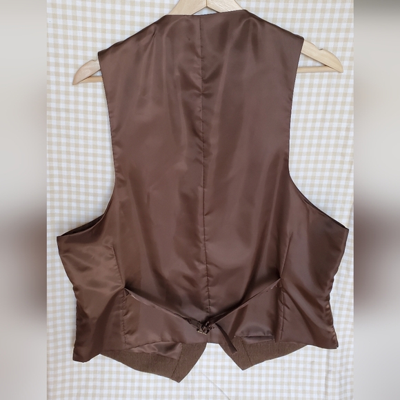 Men's chocolate brown vest approximate size L-XL - Picture 2 of 6